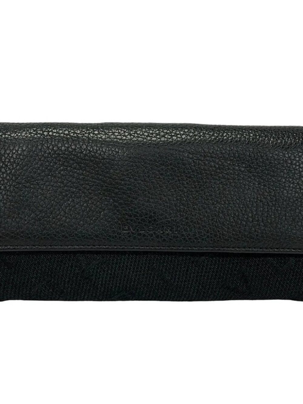 BVLGARI Maxi Logo Black Jacquard Leather Long Wallet